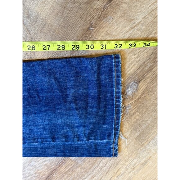 Y2K Adriano Goldschmied Angel Low Rise Boot Cut Denim Jeans Distressed Blue Wash - Picture 4 of 7